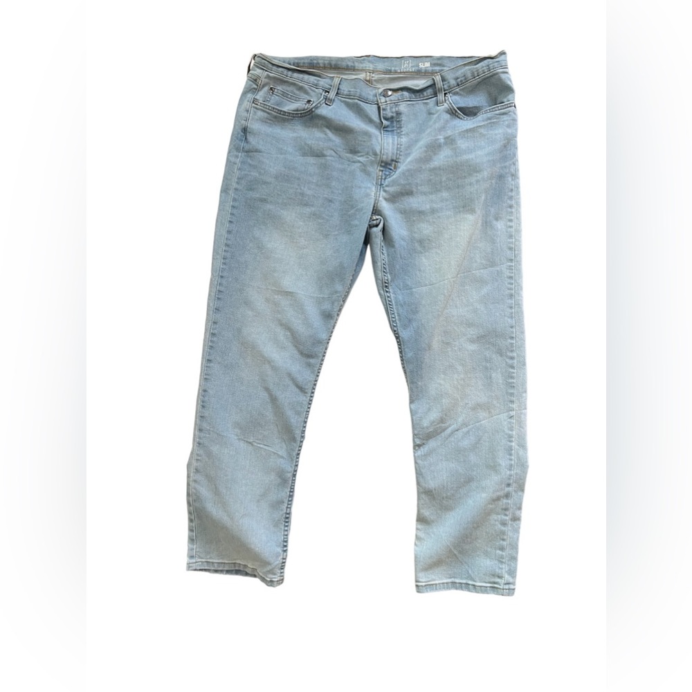 George Slim Straight Leg Jeans Men's 40x30 Light Blue Denim